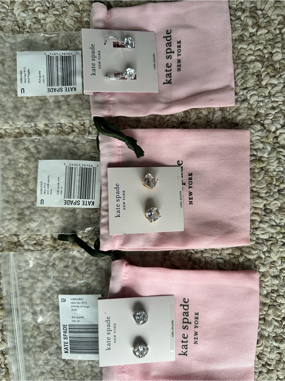 Kate Spade sparkly Earrings, bundle of 3 pair!